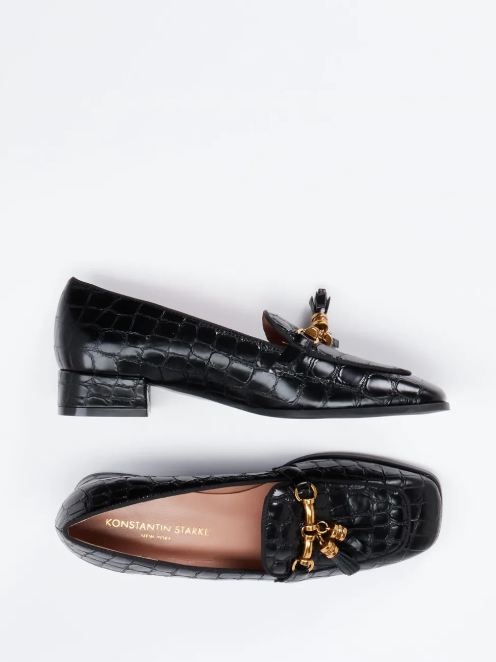 Konstantin Starke – Loafer aus geprägtem Leder schwarz
