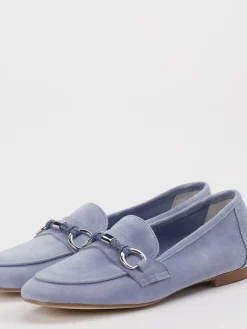 Konstantin Starke – Loafer aus Veloursleder Hellblau
