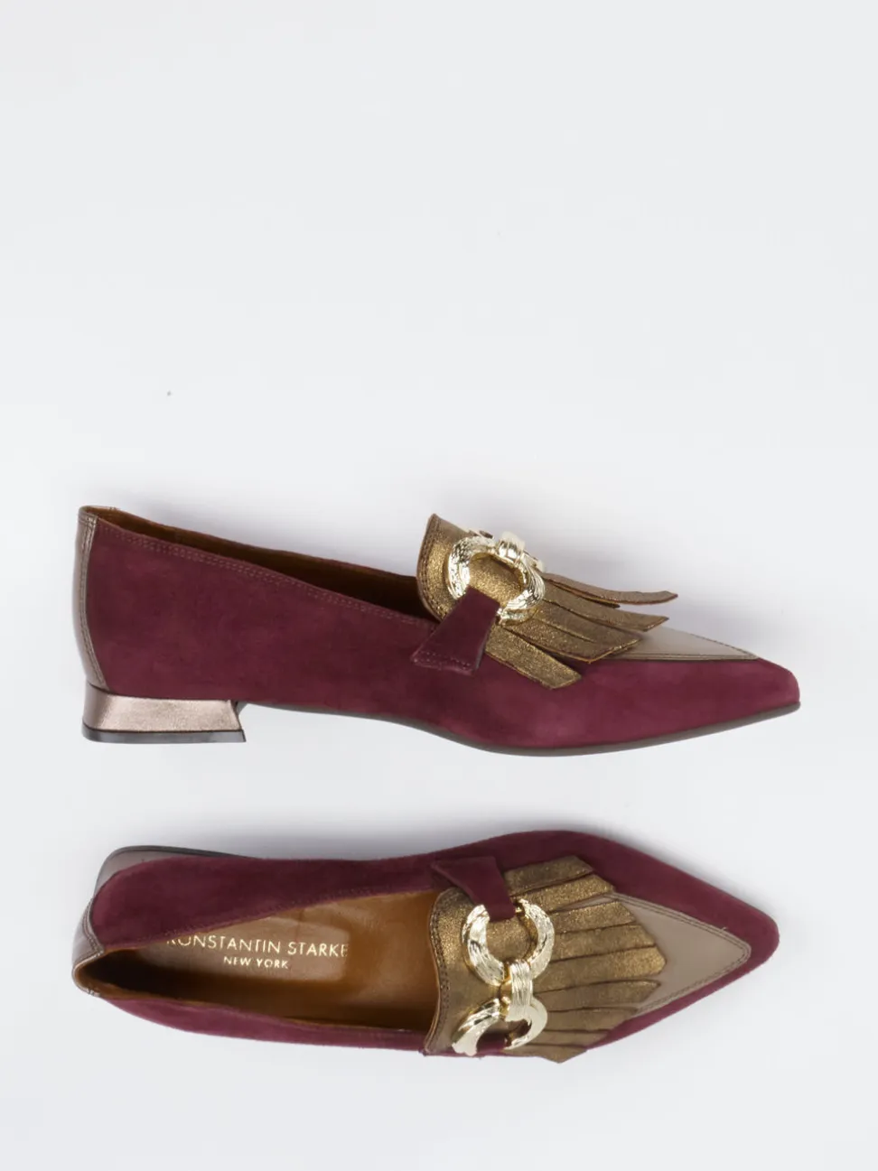 Konstantin Starke – Loafer aus Veloursleder Bordeaux