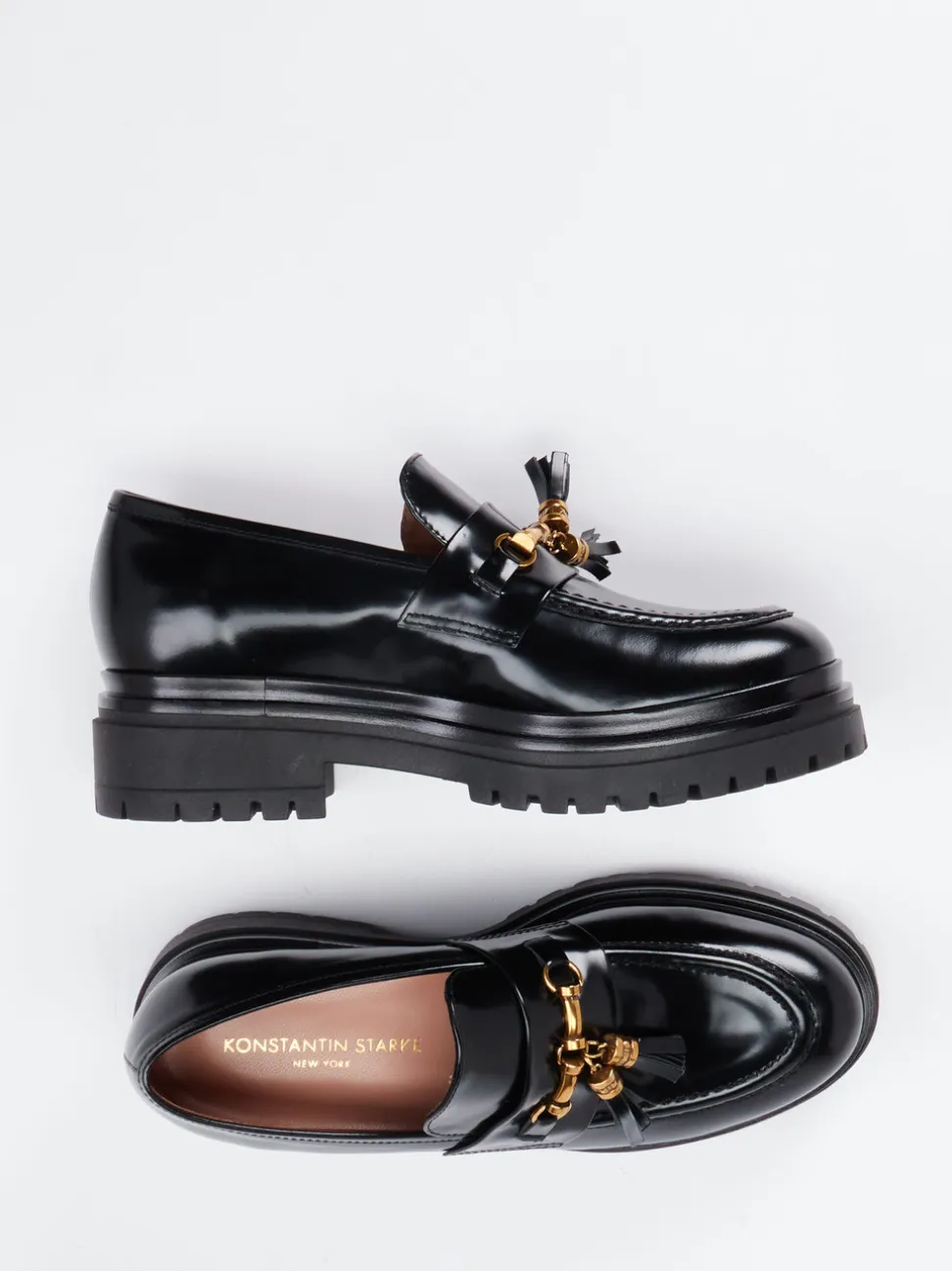 Konstantin Starke – Loafer aus Hochglanzleder schwarz