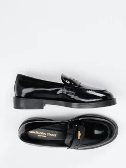 Konstantin Starke – Loafer aus Hochglanzleder schwarz