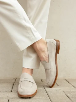 Konstantin Starke – Loafer aus Veloursleder Beigegrau