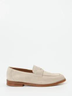 Konstantin Starke – Loafer aus Veloursleder Beigegrau