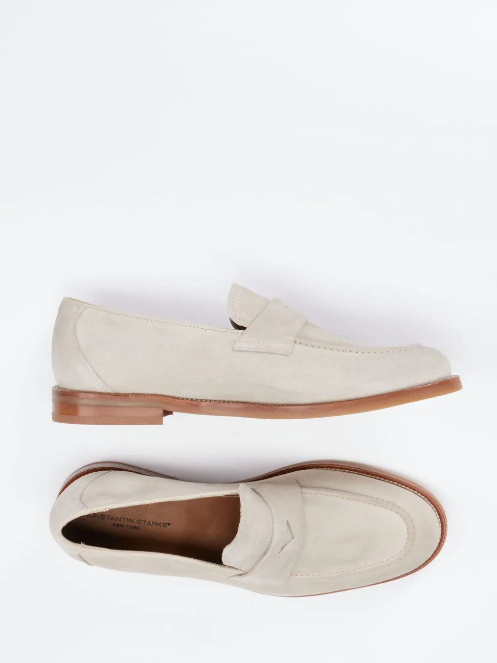 Konstantin Starke – Loafer aus Veloursleder Beigegrau