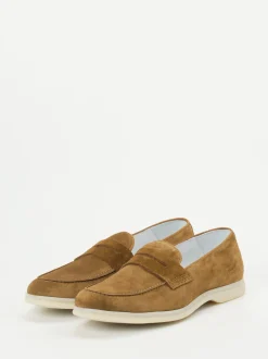 Konstantin Starke – Loafer aus Veloursleder cognacbraun
