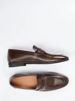 Konstantin Starke – Loafer aus geprägtem Leder Braun