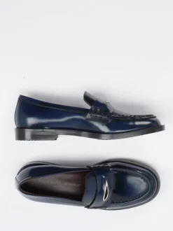 Konstantin Starke – Loafer aus Hochglanzleder Nachtblau