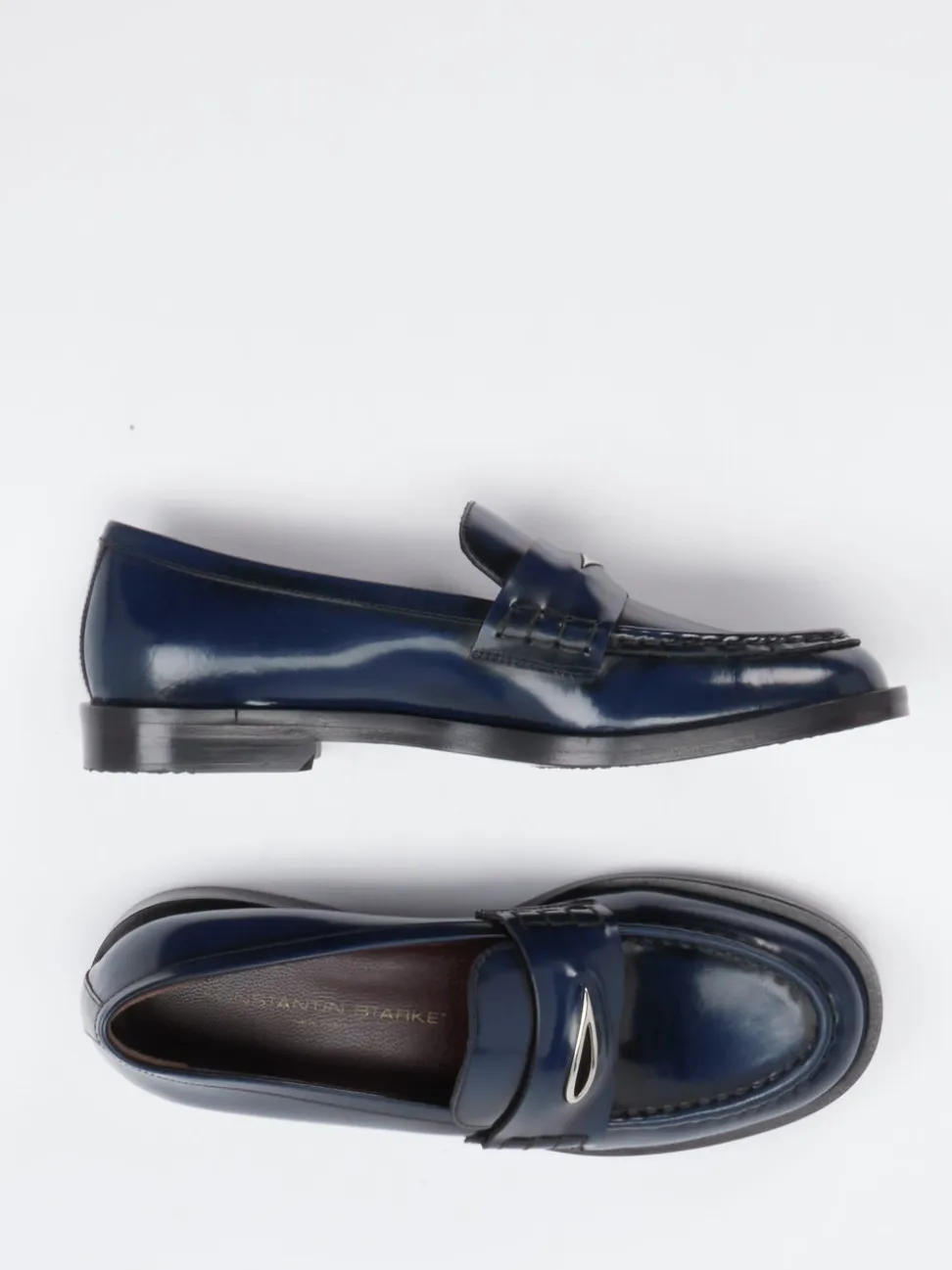 Konstantin Starke – Loafer aus Hochglanzleder Nachtblau