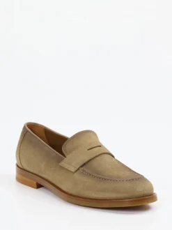 Konstantin Starke – Loafer aus Veloursleder sandbeige
