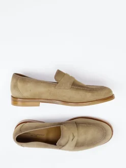 Konstantin Starke – Loafer aus Veloursleder sandbeige