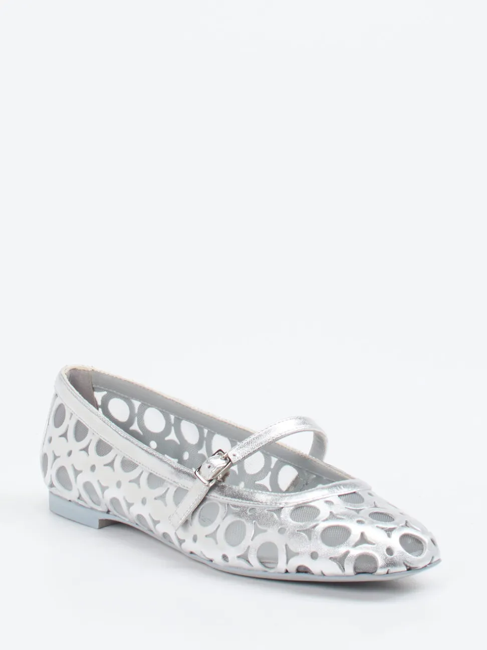Konstantin Starke – Mary Jane Ballerinas aus Lammleder silber