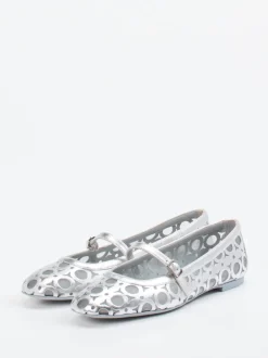 Konstantin Starke – Mary Jane Ballerinas aus Lammleder silber