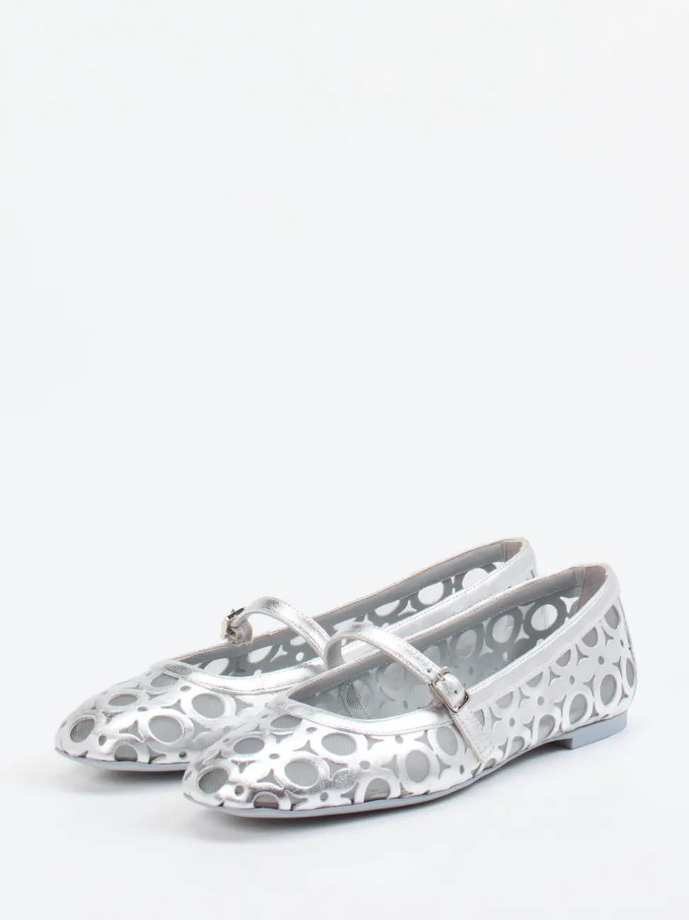 Konstantin Starke – Mary Jane Ballerinas aus Lammleder silber