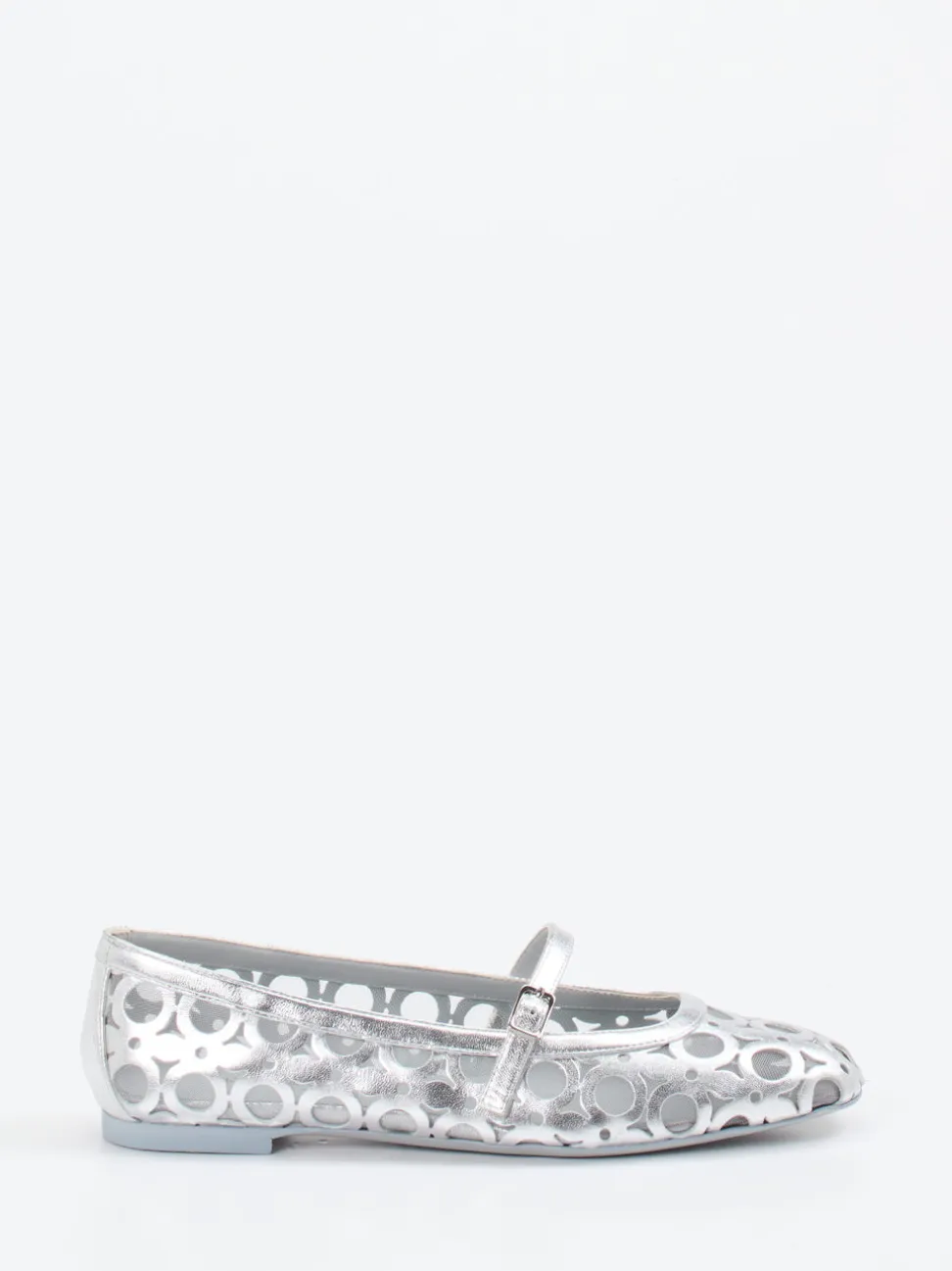 Konstantin Starke – Mary Jane Ballerinas aus Lammleder silber