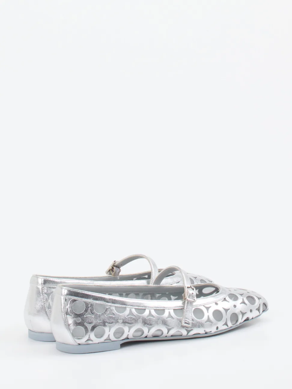 Konstantin Starke – Mary Jane Ballerinas aus Lammleder silber