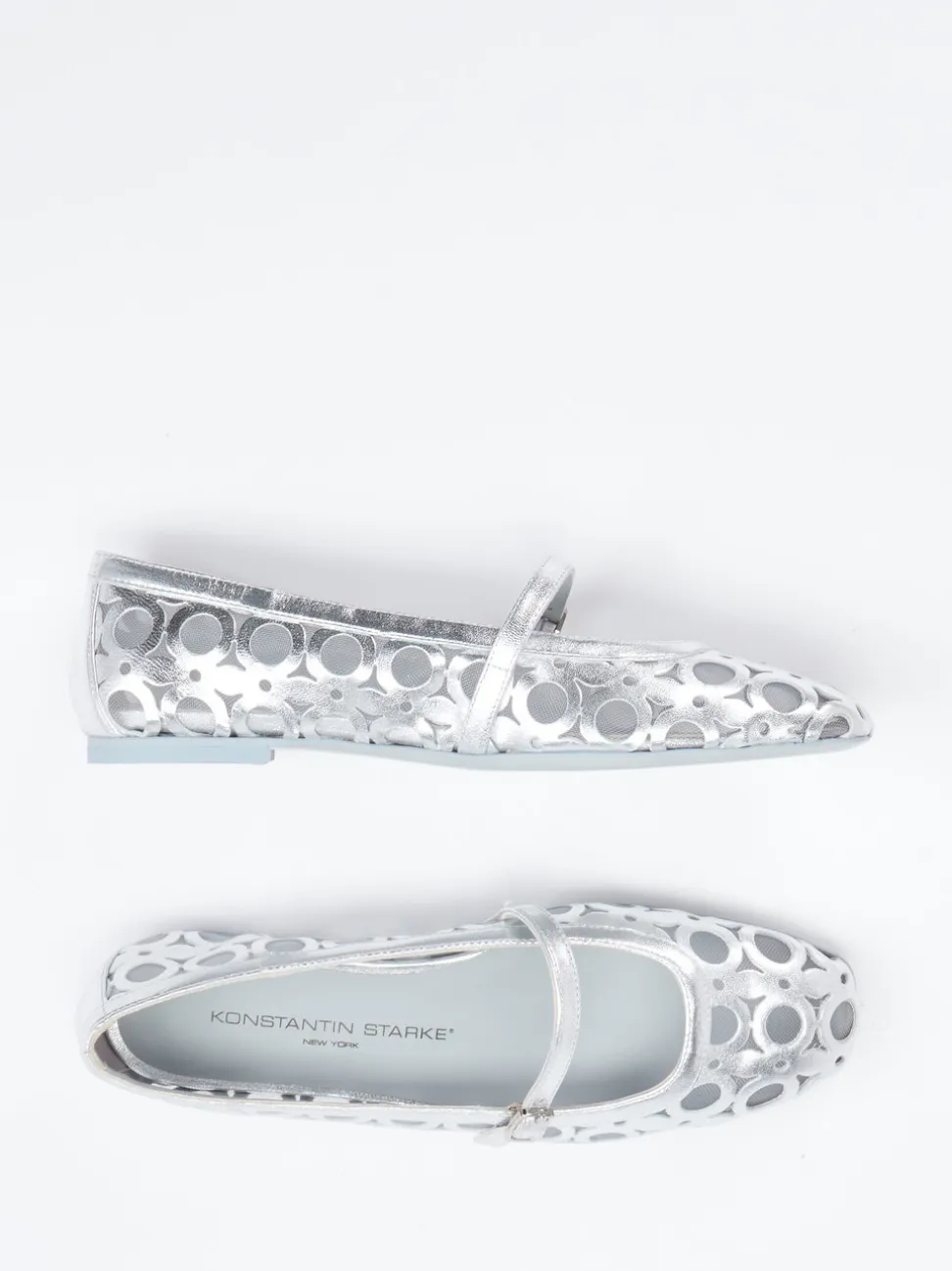 Konstantin Starke – Mary Jane Ballerinas aus Lammleder silber