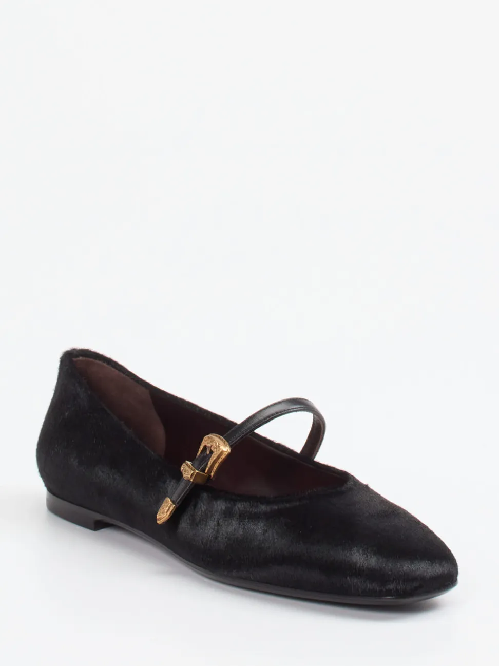 Konstantin Starke – Mary Jane Ballerinas aus Fell schwarz