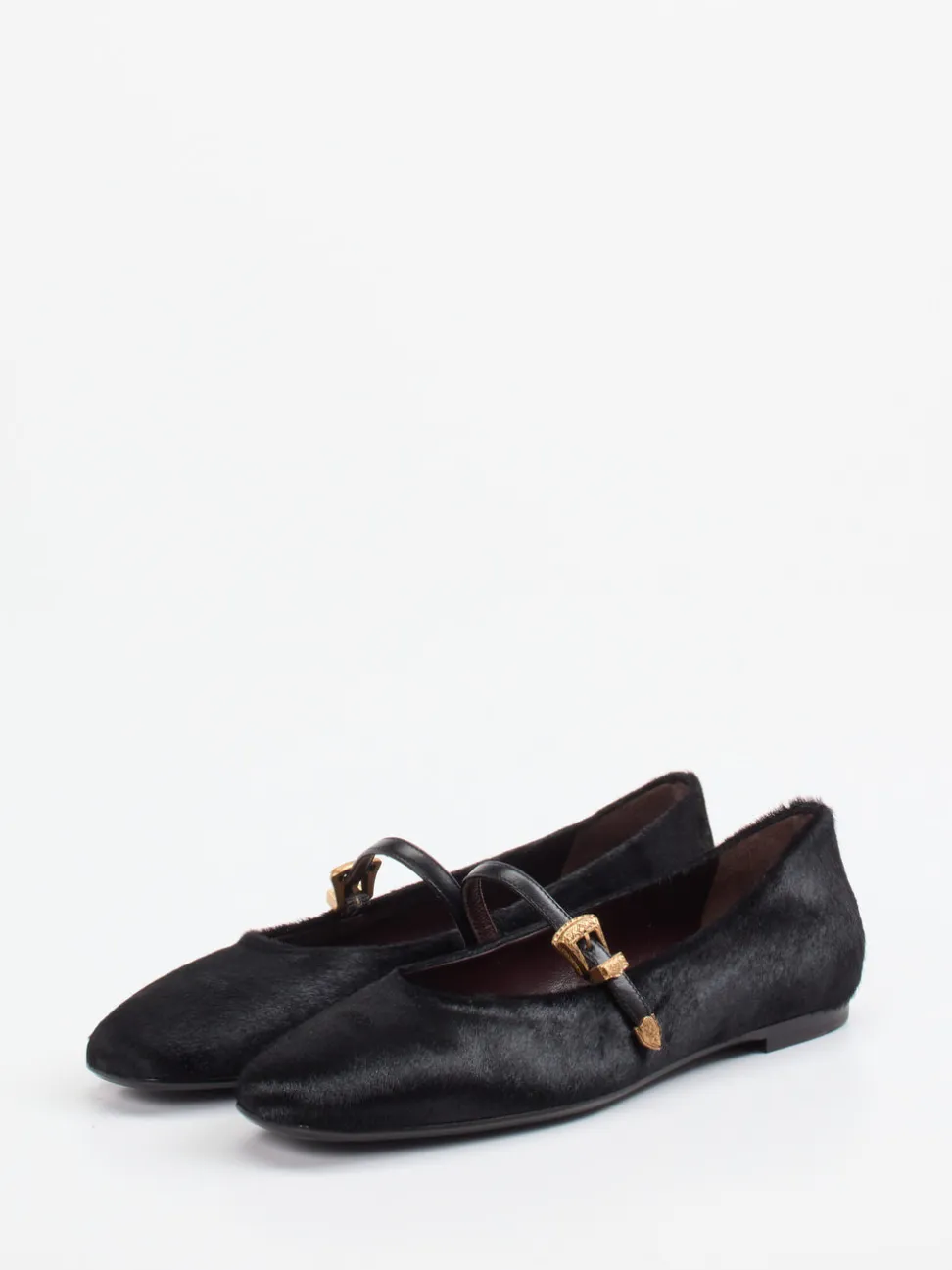 Konstantin Starke – Mary Jane Ballerinas aus Fell schwarz