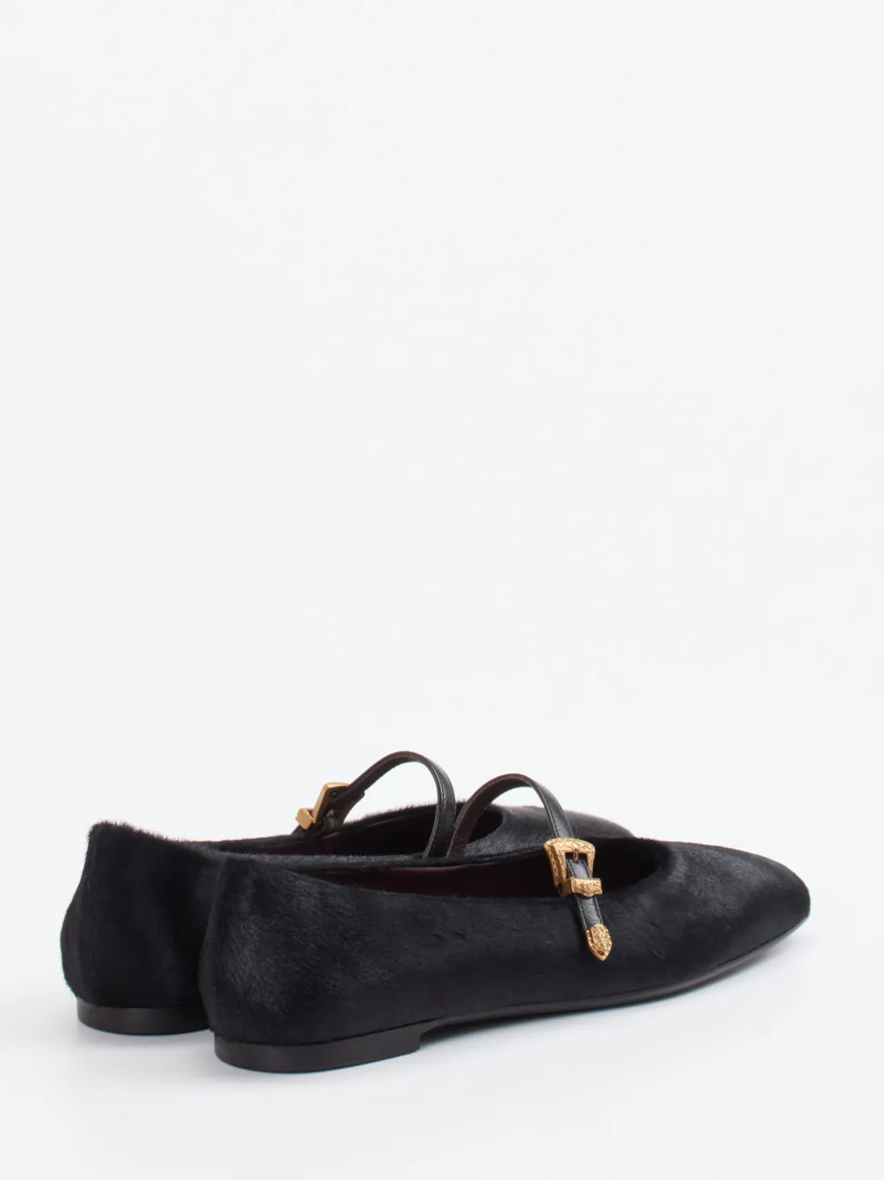 Konstantin Starke – Mary Jane Ballerinas aus Fell schwarz