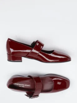 Konstantin Starke – Mary Janes aus Lackleder Bordeauxrot