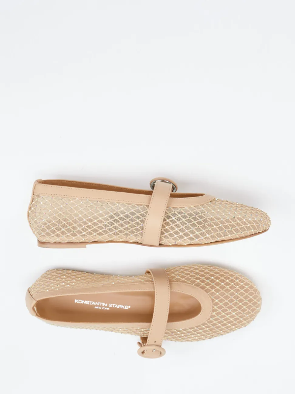 Konstantin Starke – Mary Janes aus Netz in Beige