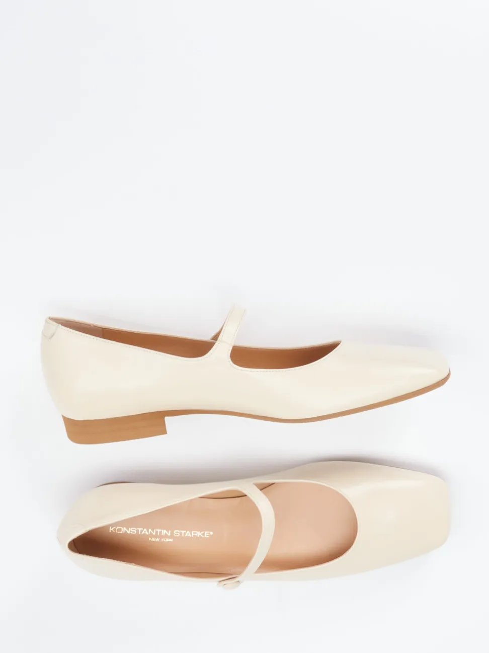 Konstantin Starke – Mary Janes aus Lammleder Beige