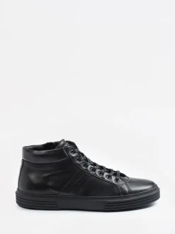 Konstantin Starke – Mid-Top Sneaker aus Lammleder Schwarz
