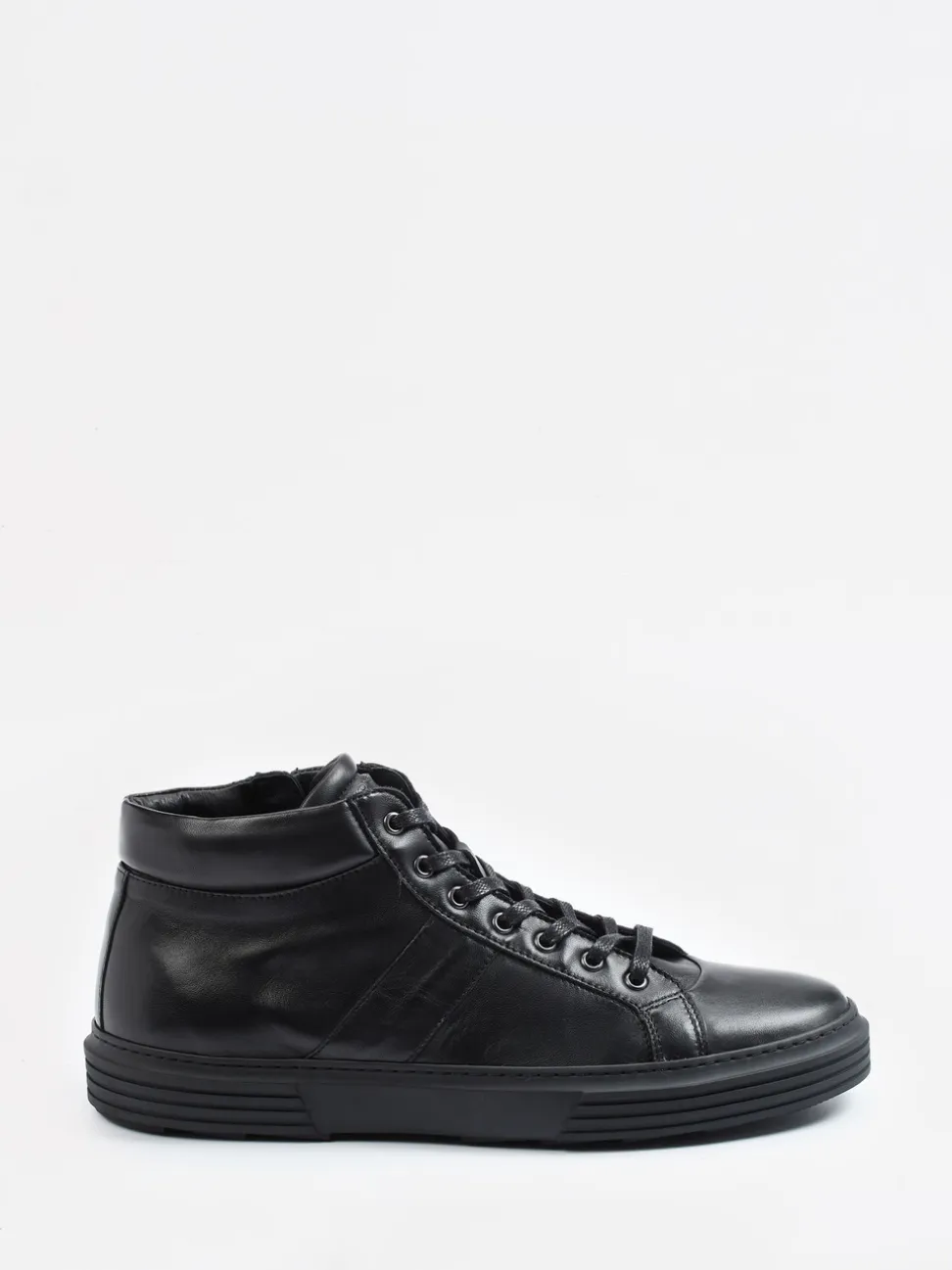 Konstantin Starke – Mid-Top Sneaker aus Lammleder Schwarz