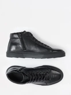 Konstantin Starke – Mid-Top Sneaker aus Lammleder Schwarz