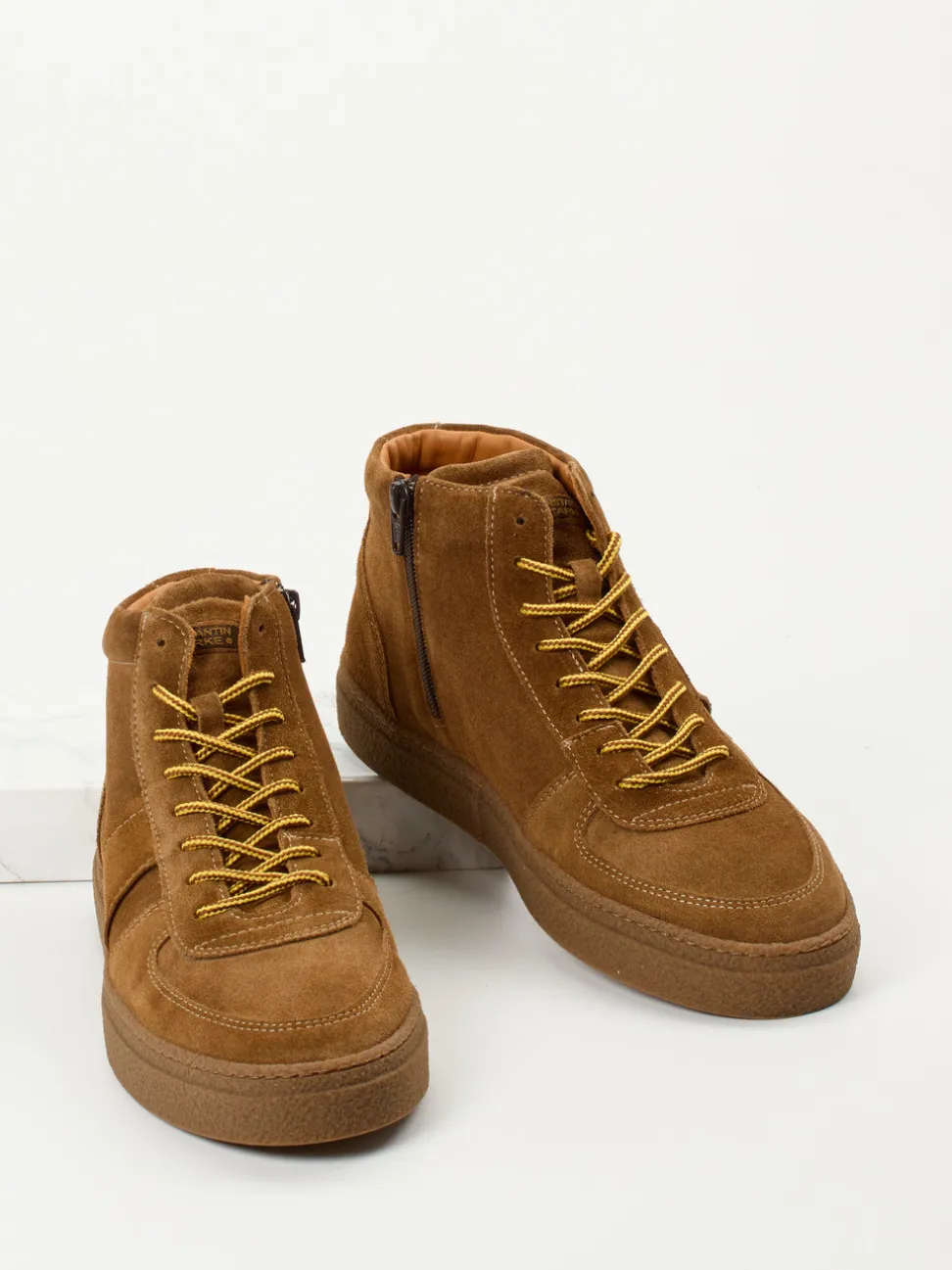 Konstantin Starke – Mid-Top Sneaker aus Veloursleder braun
