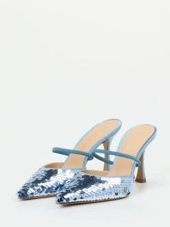 Konstantin Starke – Mules aus Metallic mit Pailletten