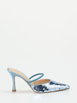 Konstantin Starke – Mules aus Metallic mit Pailletten