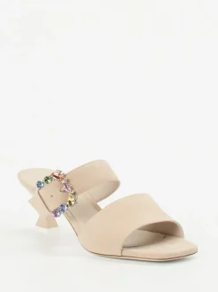 Konstantin Starke – Mules aus Veloursleder beige