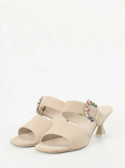 Konstantin Starke – Mules aus Veloursleder beige