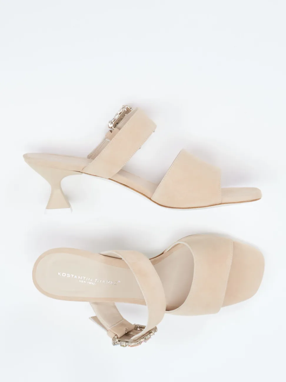 Konstantin Starke – Mules aus Veloursleder beige