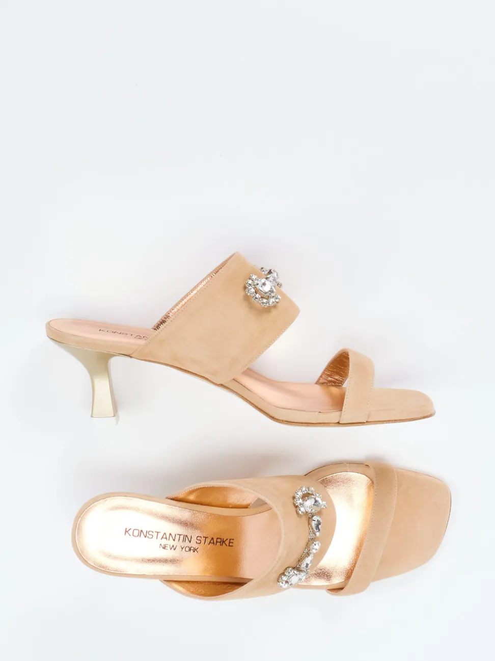 Konstantin Starke – Mules aus Veloursleder beige