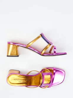 Konstantin Starke – Mules aus Metallicleder Magenta