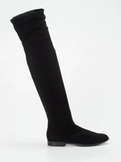 Konstantin Starke – Overknee-Stiefel aus Veloursleder Schwarz