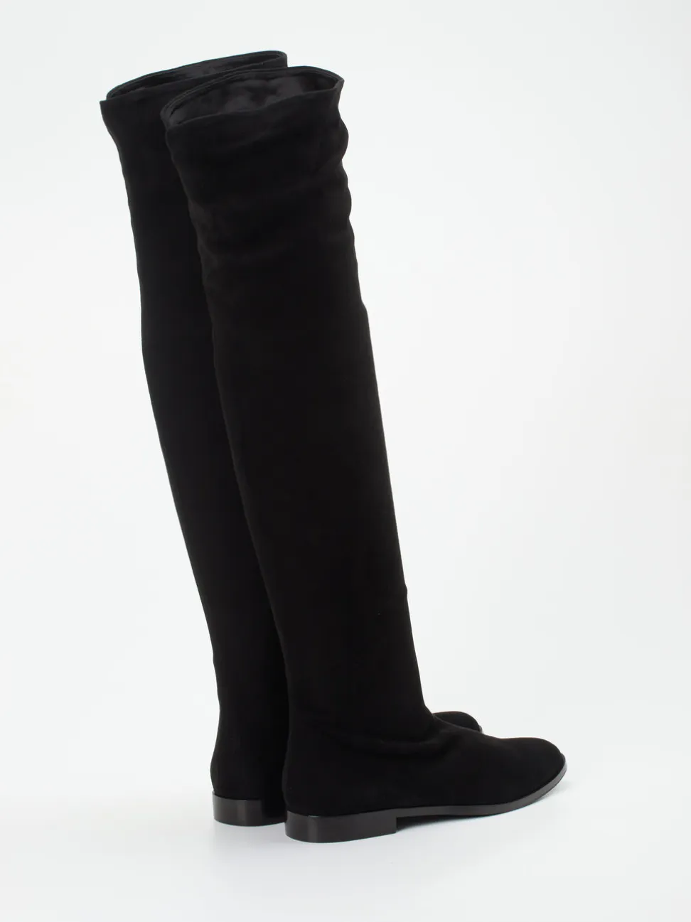 Konstantin Starke – Overknee-Stiefel aus Veloursleder Schwarz