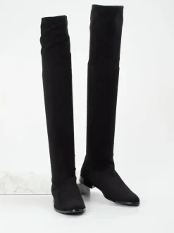 Konstantin Starke – Overknee-Stiefel aus Veloursleder Schwarz