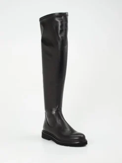 Konstantin Starke – Overknee-Stiefel aus Lammleder schwarz
