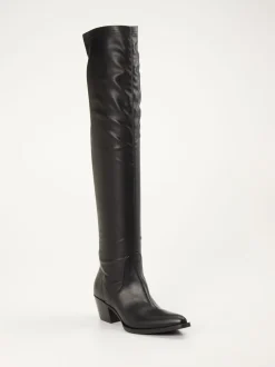 Konstantin Starke – Overknee-Stiefel aus Kalbleder schwarz