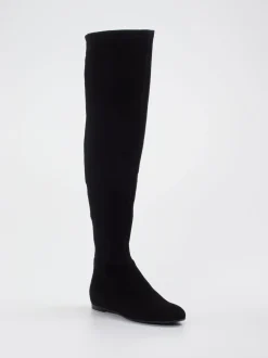 Konstantin Starke – Overknees aus Stretch-Veloursleder Schwarz