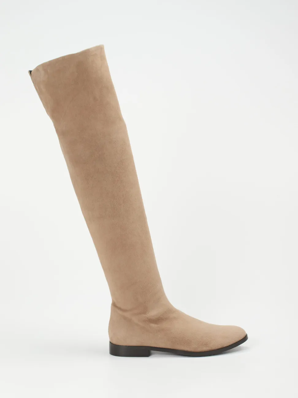 Konstantin Starke – Overknees aus Veloursleder Beige