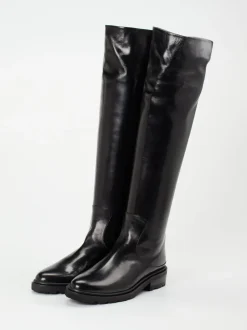 Konstantin Starke – Overknee-Stiefel aus Lammleder schwarz