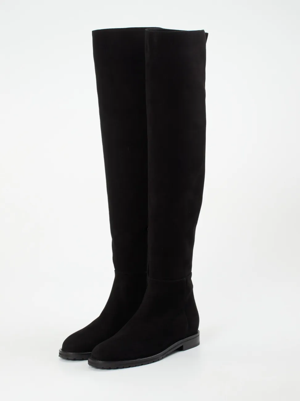 Konstantin Starke – Overknee-Stiefel aus Veloursleder schwarz