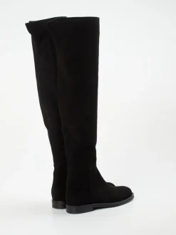 Konstantin Starke – Overknee-Stiefel aus Veloursleder schwarz