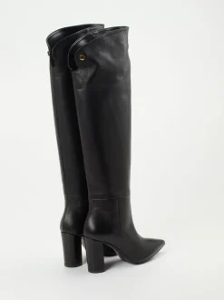 Konstantin Starke – Overkneestiefel aus Lammleder Schwarz