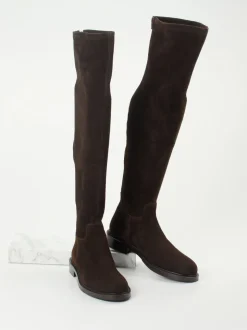 Konstantin Starke – Overknees aus Veloursleder dunkelbraun