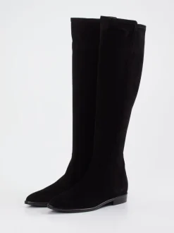 Konstantin Starke – Overknee-Stiefel aus Veloursleder schwarz